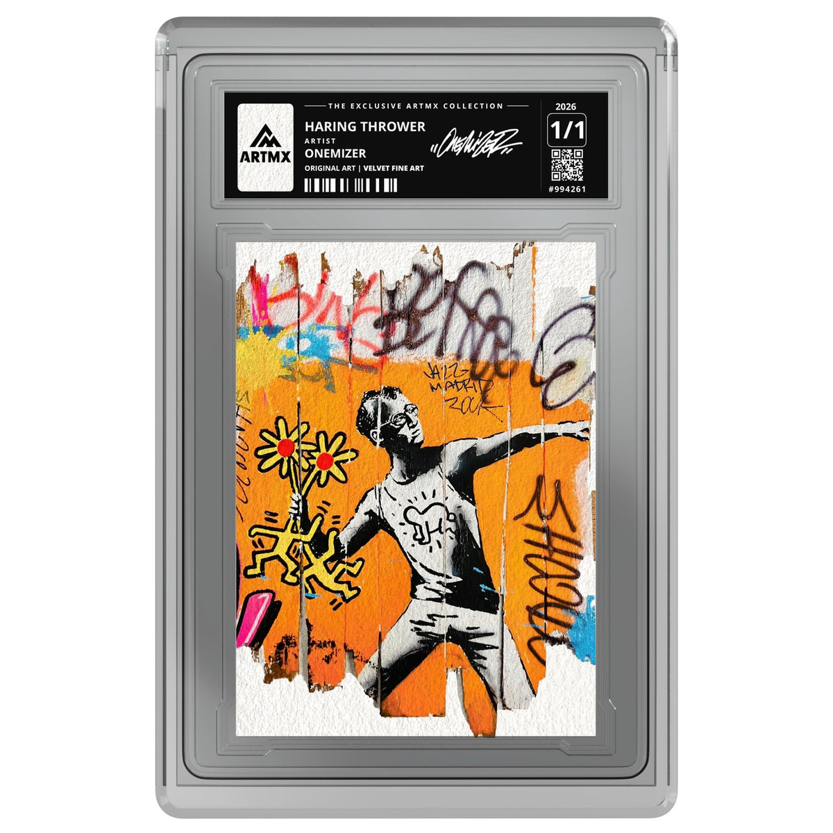 HARING THROWER by Onemizer — Velvet Fine Art — on white