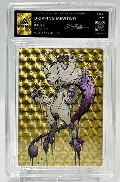Dripping Mewtwo by Brusk (Nuclear Gold / Studio Proof / Unreleased)