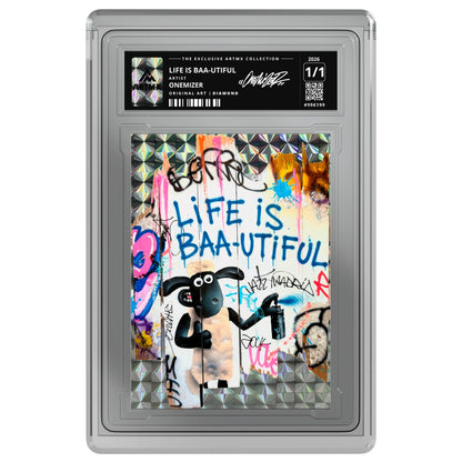 LIFE IS BAA-UTIFUL by Onemizer — Diamond — on white