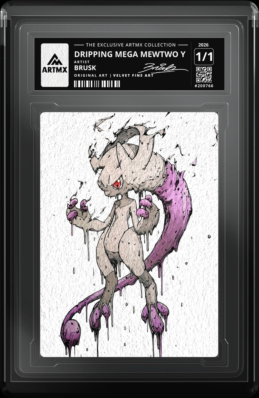 DRIPPING MEGA MEWTWO Y by Brusk — Velvet Fine Art — close-up