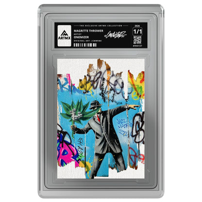 MAGRITTE THROWER by Onemizer — Canvas — on white