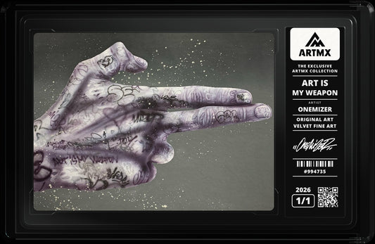 ART IS MY WEAPON by Onemizer — Velvet Fine Art — close-up