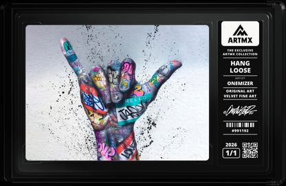 HANG LOOSE by Onemizer — Velvet Fine Art — close-up