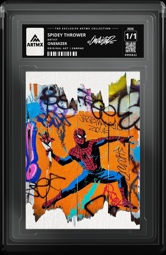 SPIDEY THROWER by Onemizer — Canvas — close-up
