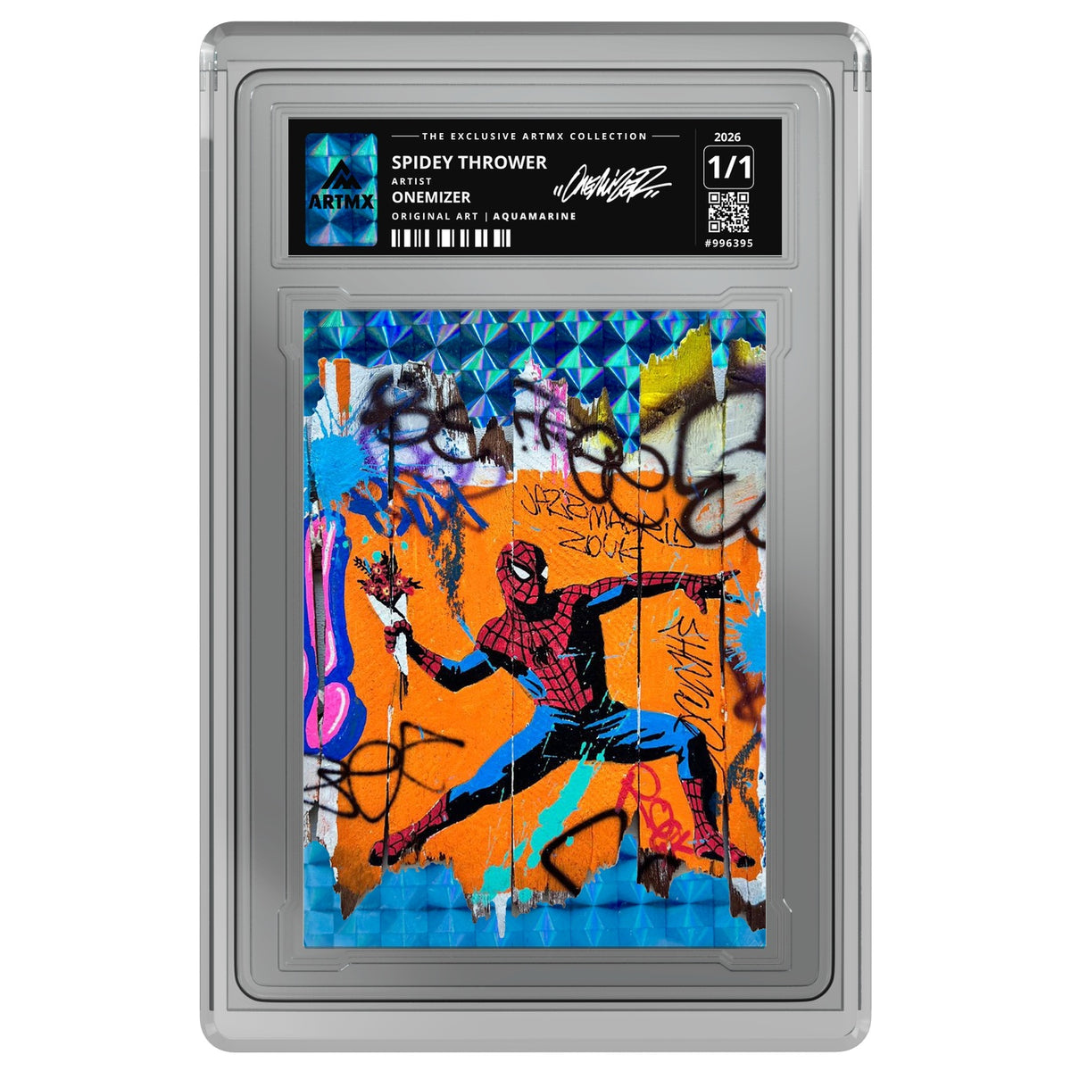 SPIDEY THROWER by Onemizer — Aquamarine — on white