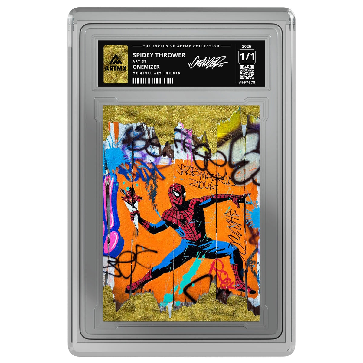 SPIDEY THROWER by Onemizer — Gilded — on white