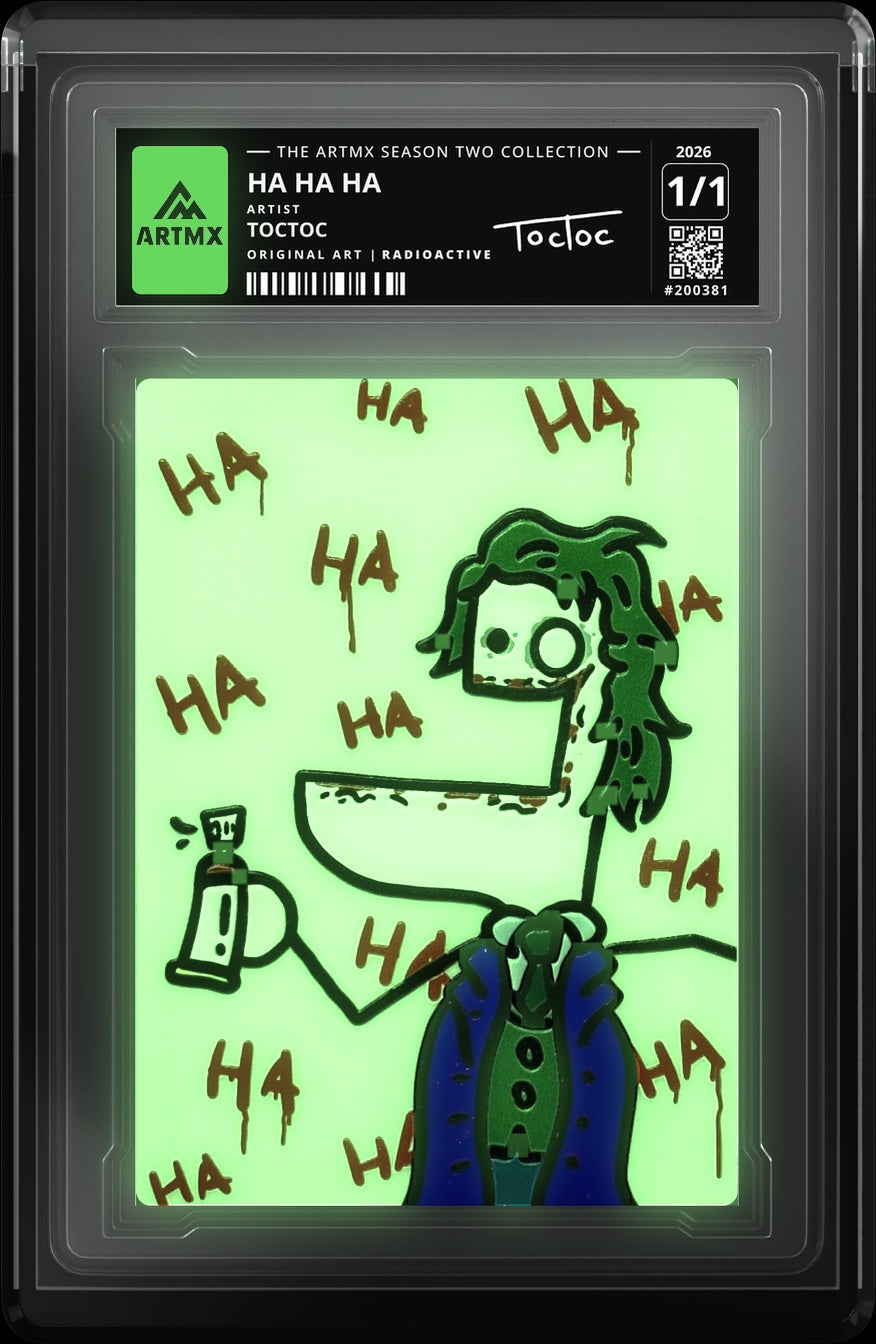 HA HA HA by Toctoc — Radioactive — glowing in the dark, close-up