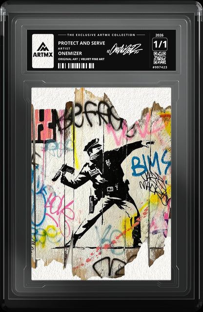 PROTECT AND SERVE by Onemizer — Velvet Fine Art — close-up