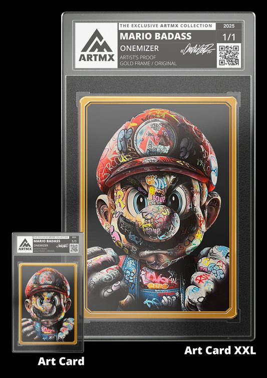 Onemizer's "Mario Badass" 2-Piece Companion Set: Art Card + Art Card XXL