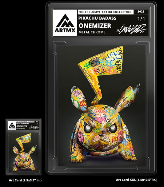 "Pikachu Badass" 2-Piece Companion Set: Art Card + Art Card XXL by Onemizer