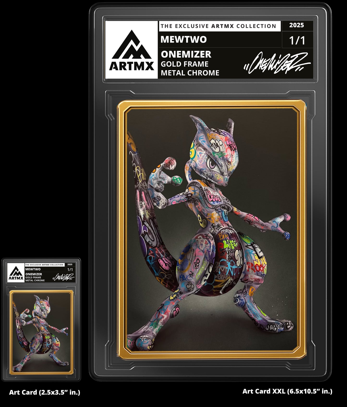 "Mewtwo" 2-Piece Companion Set: Art Card + Art Card XXL by Onemizer