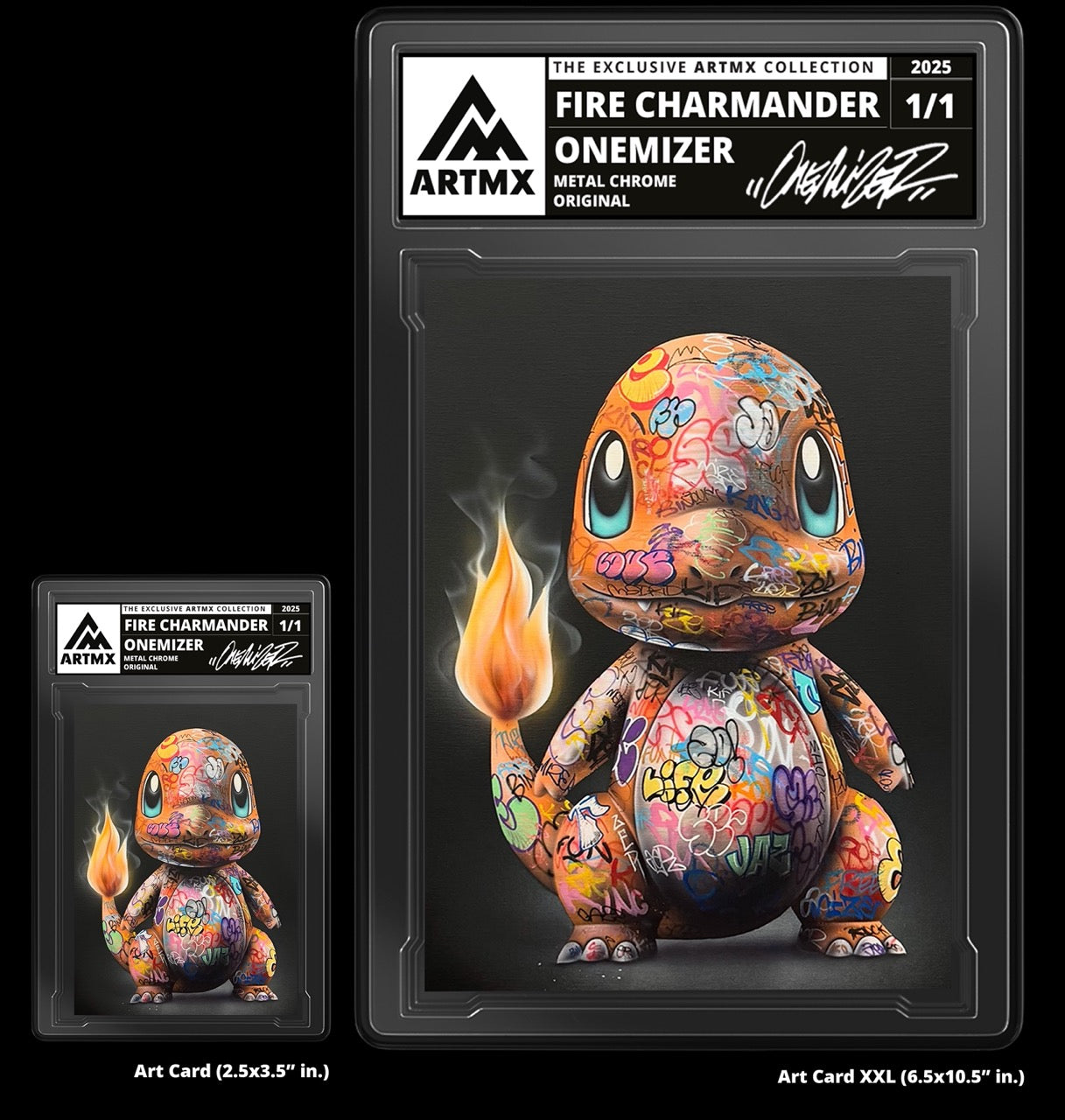 "Fire Charmander" Companion Set (Regular Art Card + Art Card XXL) by Onemizer