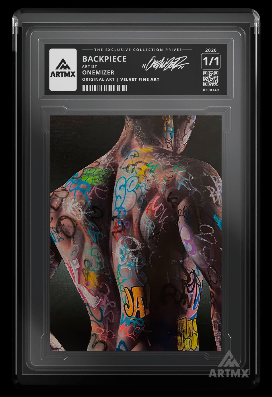 BACKPIECE by Onemizer — Single Edition — Velvet Fine Art, in its case